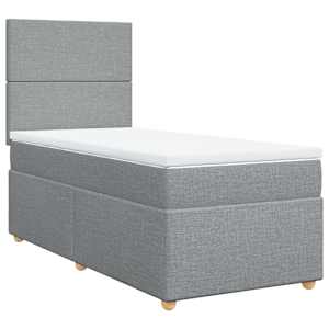 Box spring postel s matrací světle šedá 80 x 200 cm textil - obrázek 3