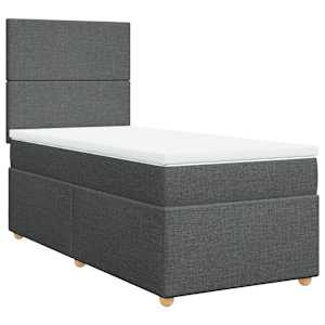 Box spring postel s matrací tmavě šedá 80 x 200 cm textil - obrázek 3