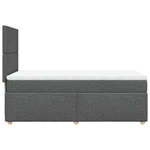 Box spring postel s matrací tmavě šedá 80 x 200 cm textil - obrázek 7