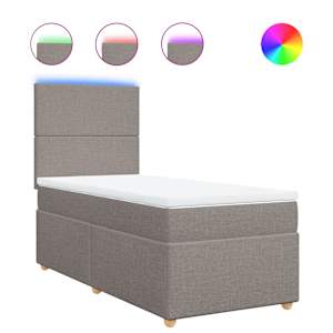 Box spring postel s matrací taupe 80x200 cm textil - obrázek 2