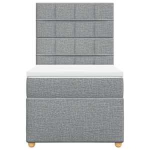 Box spring postel s matrací světle šedá 80 x 200 cm textil - obrázek 6