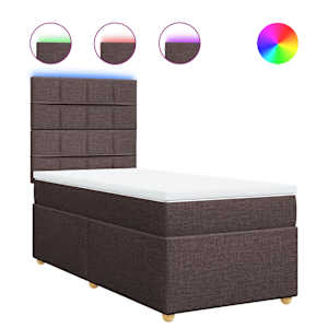 Box spring postel s matrací tmavě hnědá 80x200 cm textil - obrázek 2