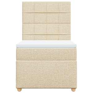 Box spring postel s matrací krémová 80 x 200 cm textil - obrázek 6
