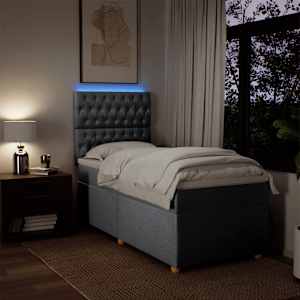 Box spring postel s matrací světle šedá 80 x 200 cm textil - obrázek 4