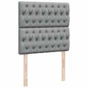 Box spring postel s matrací světle šedá 80 x 200 cm textil - obrázek 9