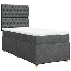 Box spring postel s matrací tmavě šedá 80 x 200 cm textil - obrázek 3