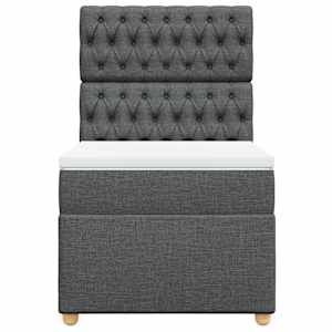 Box spring postel s matrací tmavě šedá 80 x 200 cm textil - obrázek 6