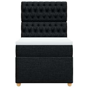 Box spring postel s matrací černá 80 x 200 cm textil - obrázek 6