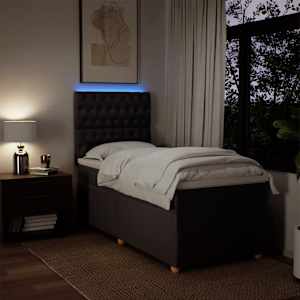 Box spring postel s matrací tmavě hnědá 80x200 cm textil - obrázek 4