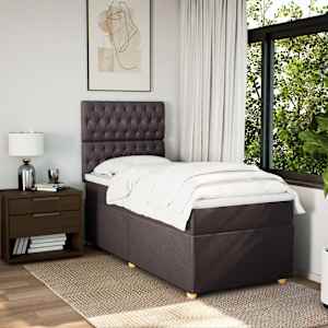 Box spring postel s matrací tmavě hnědá 80x200 cm textil - obrázek 5