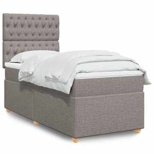 Box spring postel s matrací taupe 80x200 cm textil - obrázek 1
