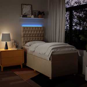 Box spring postel s matrací krémová 80 x 200 cm textil - obrázek 4