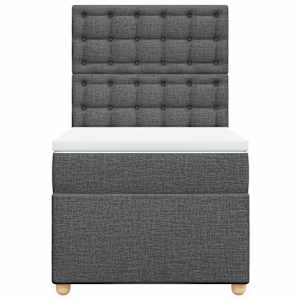 Box spring postel s matrací tmavě šedá 80 x 200 cm textil - obrázek 6