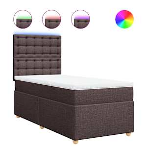 Box spring postel s matrací tmavě hnědá 80x200 cm textil - obrázek 2