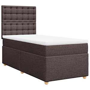Box spring postel s matrací tmavě hnědá 80x200 cm textil - obrázek 3
