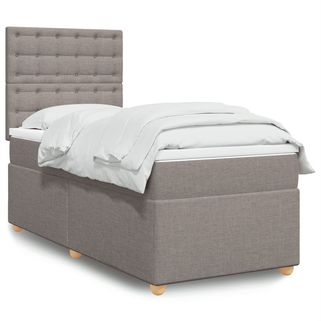 Boxspringbett mit Matratze Taupe 80×200 cm Stoff