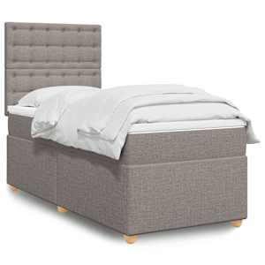 Box spring postelja z vzmetnico taupe 80x200 cm blago