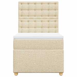 Box spring postel s matrací krémová 80 x 200 cm textil - obrázek 6