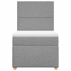 Box spring postel s matrací světle šedá 90x190 cm textil - obrázek 6