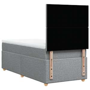 Box spring postel s matrací světle šedá 90x190 cm textil - obrázek 8