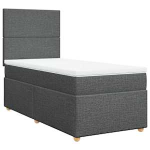 Box spring postel s matrací tmavě šedá 90x190 cm textil - obrázek 3