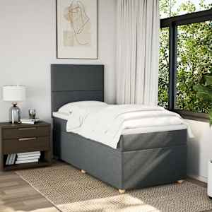 Box spring postel s matrací tmavě šedá 90x190 cm textil - obrázek 5