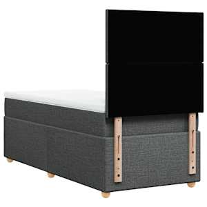 Box spring postel s matrací tmavě šedá 90x190 cm textil - obrázek 8