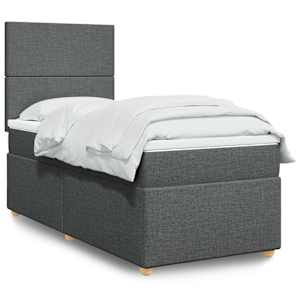 Box spring postel s matrací tmavě šedá 90x190 cm textil - obrázek 1