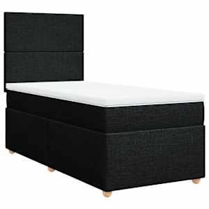 Box spring postel s matrací černá 90x190 cm textil - obrázek 3