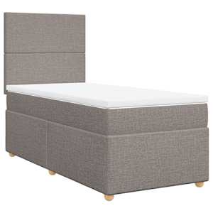 Box spring postel s matrací taupe 90x190 cm textil - obrázek 3