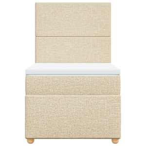 Box spring postel s matrací krémová 90x190 cm textil - obrázek 6