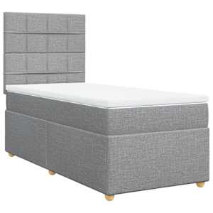 Box spring postel s matrací světle šedá 90x190 cm textil - obrázek 3