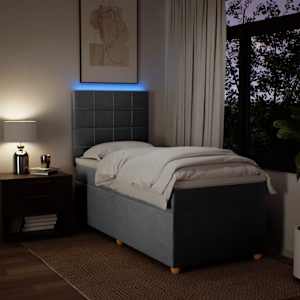 Box spring postel s matrací světle šedá 90x190 cm textil - obrázek 4