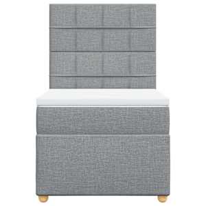 Box spring postel s matrací světle šedá 90x190 cm textil - obrázek 6