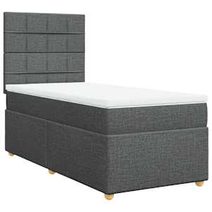 Box spring postel s matrací tmavě šedá 90x190 cm textil - obrázek 3