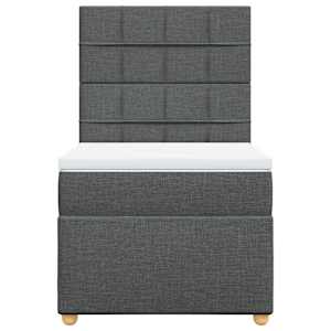 Box spring postel s matrací tmavě šedá 90x190 cm textil - obrázek 6
