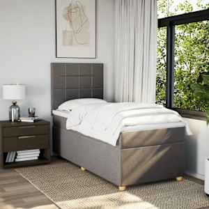 Box spring postel s matrací taupe 90x190 cm textil - obrázek 5