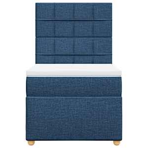Box spring postel s matrací modrá 90x190 cm textil - obrázek 6