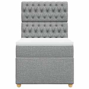 Box spring postel s matrací světle šedá 90x190 cm textil - obrázek 6