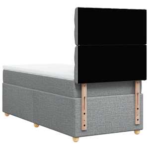 Box spring postel s matrací světle šedá 90x190 cm textil - obrázek 8