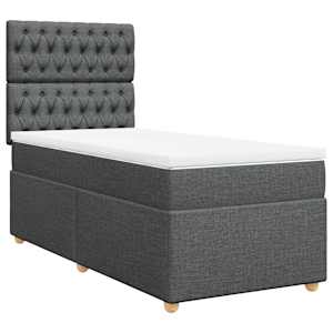 Box spring postel s matrací tmavě šedá 90x190 cm textil - obrázek 3