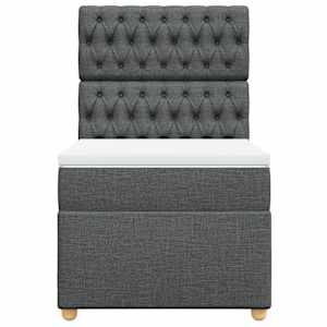 Box spring postel s matrací tmavě šedá 90x190 cm textil - obrázek 6