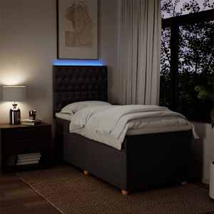Box spring postel s matrací tmavě hnědá 90x190 cm textil - obrázek 4