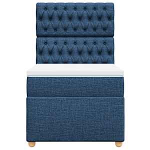 Box spring postel s matrací modrá 90x190 cm textil - obrázek 6