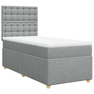 Box spring postel s matrací světle šedá 90x190 cm textil - obrázek 3