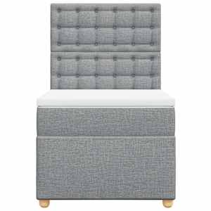 Box spring postel s matrací světle šedá 90x190 cm textil - obrázek 6