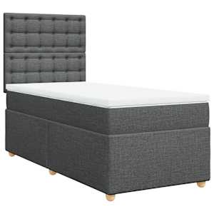 Box spring postel s matrací tmavě šedá 90x190 cm textil - obrázek 3
