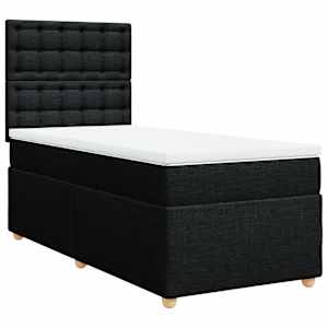 Box spring postel s matrací černá 90x190 cm textil - obrázek 3