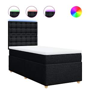 Box spring postel s matrací černá 90x190 cm textil - obrázek 1