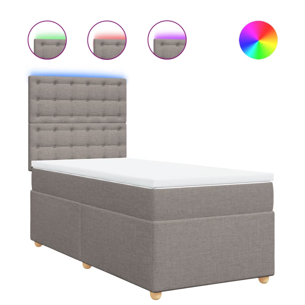 vidaXL Box spring postel s matrací taupe 90x190 cm textil